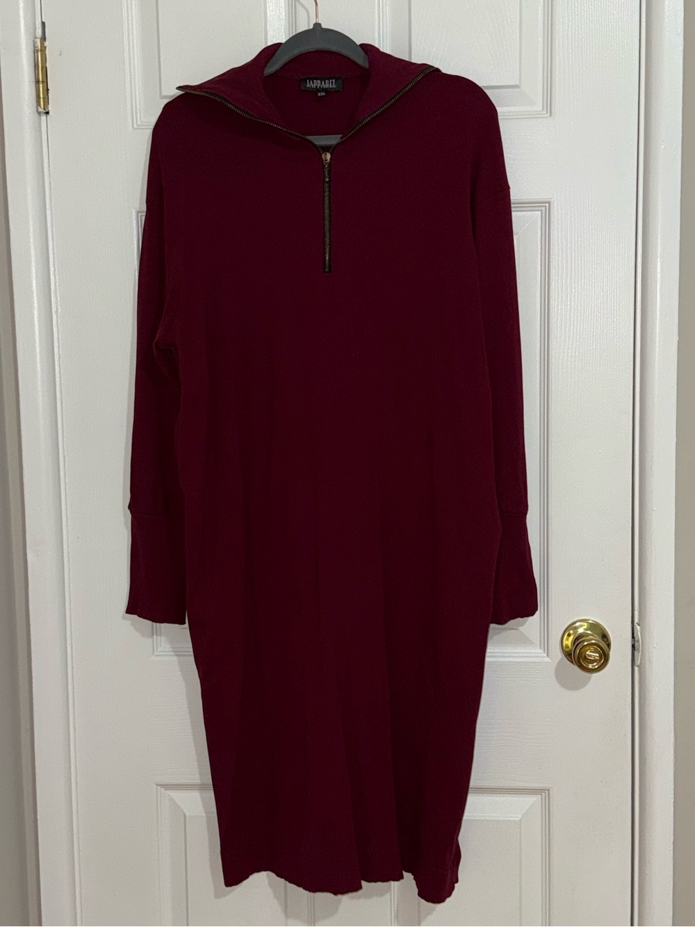 Japparel Half-Zip Long Sleeve Sweater Dress